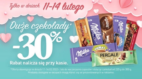 - 30% Duże czekolady