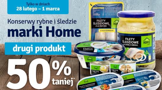 Konserwy rybne i śledzie marki Home